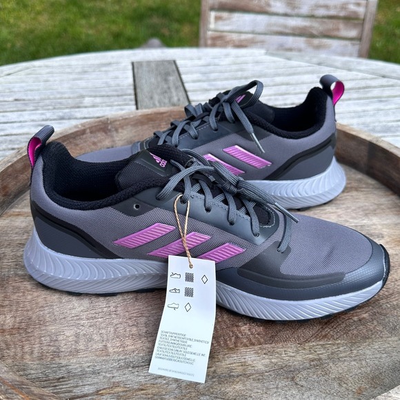Adidas Runfalcon 2.0 TR Womens 9.5 Gray Pink Trail Shoes FZ3584 - Picture 2 of 11